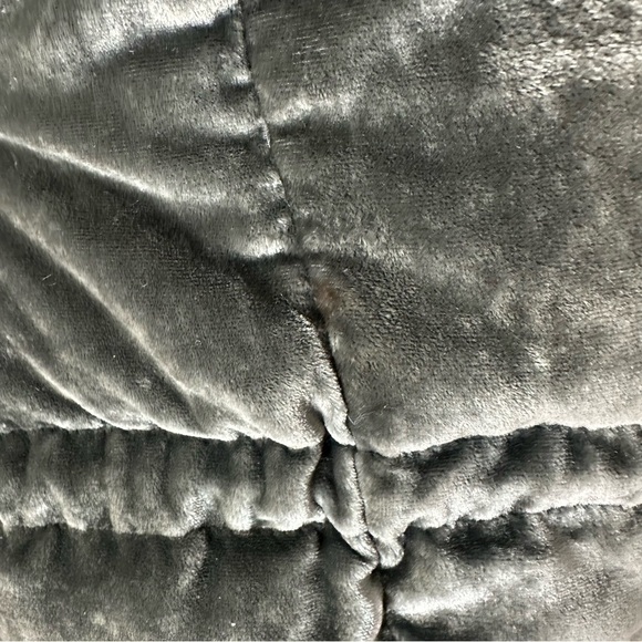 MONCLER Cape Poncho Fringe Velvet Sleeve Grey Jacket SZ L - Picture 11 of 13